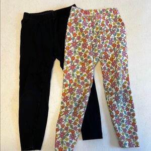 Old Navy Black and Pink Leggings Set Stretchy and Comfortable